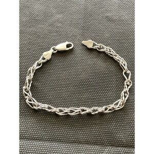 vintage Italian sterling silver rope chain bracelet Milor 925 Estate Jewelry